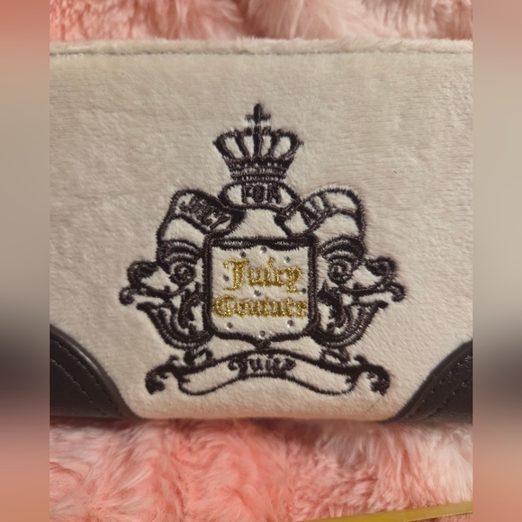 BNWT Juicy Couture White Wallet with Brown Trim and Gold Embroidery - Picture 2 of 6